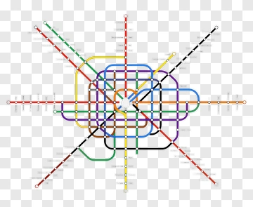 Colorful Subway Map Design PNG