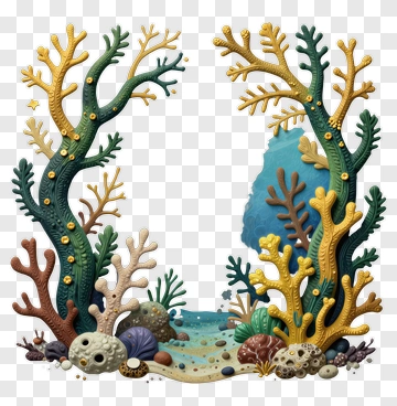 Colorful Coral Reef Scene PNG