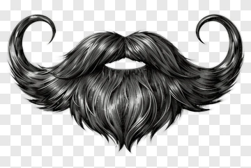 Stylish Black Mustache PNG