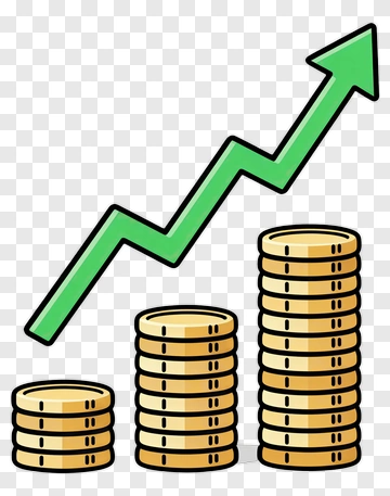 Growth Chart With Stacked Coins PNG