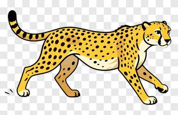 Cartoon Cheetah Walking PNG