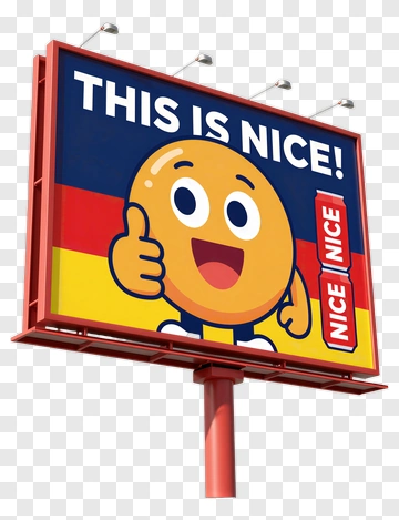 Billboard Displaying A Smiley Face With Positive Message PNG