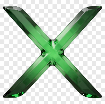 Green Glass X Shape PNG