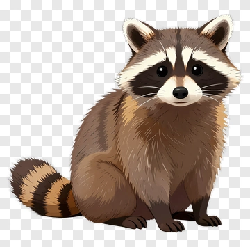 Cartoon Raccoon Sitting PNG