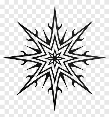 Black Star Compass Design PNG