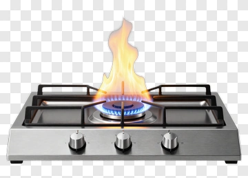 Gas Stove With Flames PNG