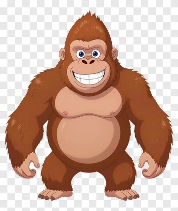 Cartoon Gorilla With A Big Smile PNG