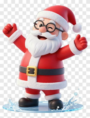 Cartoon Santa Claus Smiling And Celebrating PNG