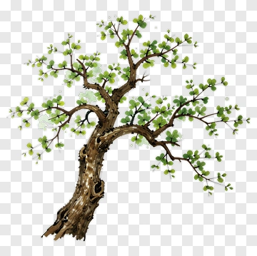 Felt Tree With Green Leaves PNG