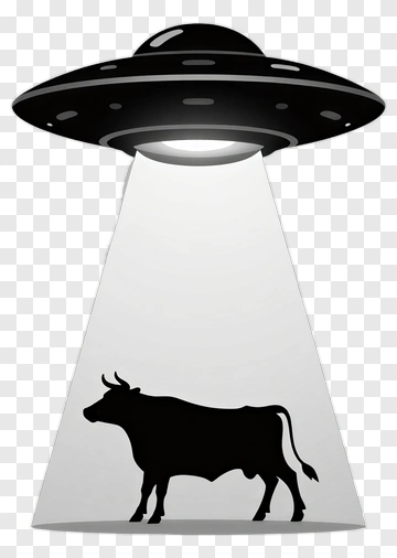 Ufo Abducting A Cow PNG