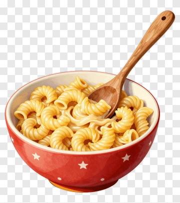 Bowl Of Pasta With Wooden Spoon PNG