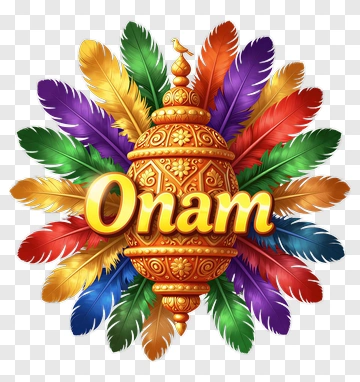 Onam Festival Decorative Design PNG