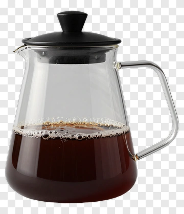 Glass Coffee Pot With Brewed Coffee PNG