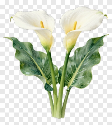 White Calla Lily Bouquet PNG