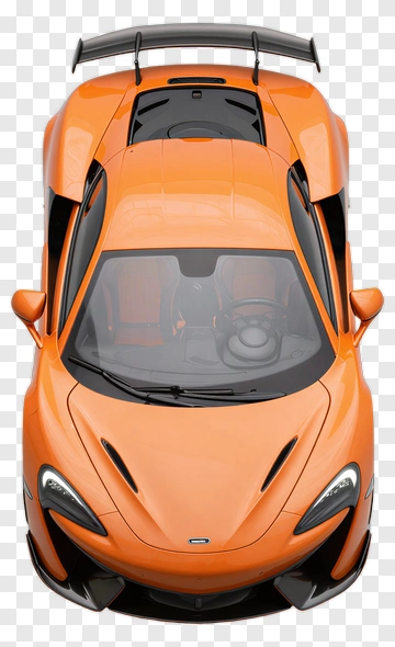 Orange Sports Car With Aerodynamic Design PNG