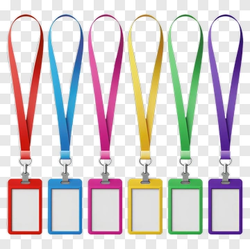 Colorful Lanyards With Blank Id Cards PNG