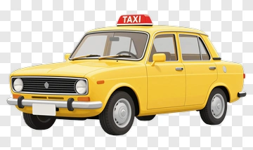 Yellow Taxi Car PNG