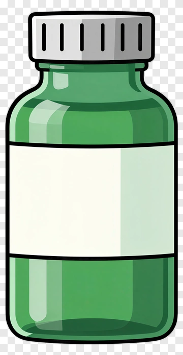 Green Medicine Bottle PNG