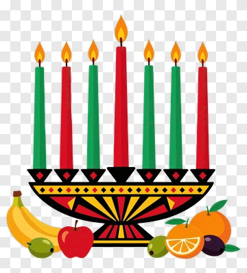 Menorah With Colorful Candles And Fruits PNG