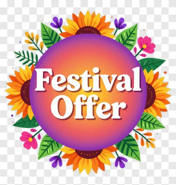 Festival Offer With Colorful Floral Design PNG