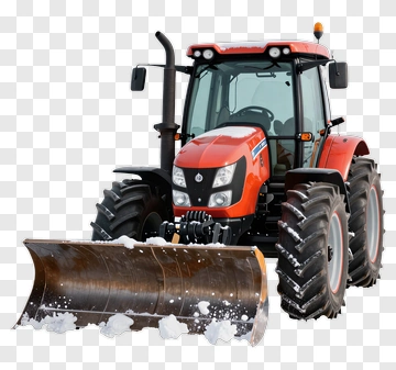 Tractor With Snow Plow PNG