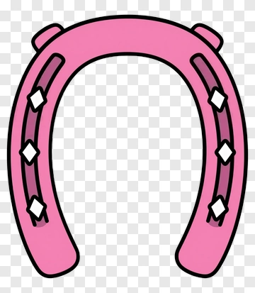 Pink Horseshoe With Diamonds PNG
