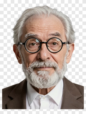 Elderly Man With Glasses And White Beard PNG