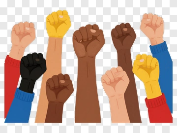 Diverse Raised Fists In Unity PNG