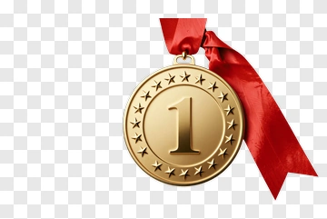 Gold Medal With Red Ribbon PNG