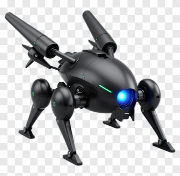 3D Robotic Dog With Blue Light PNG
