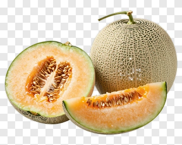 Fresh Cantaloupe Melon Slices PNG