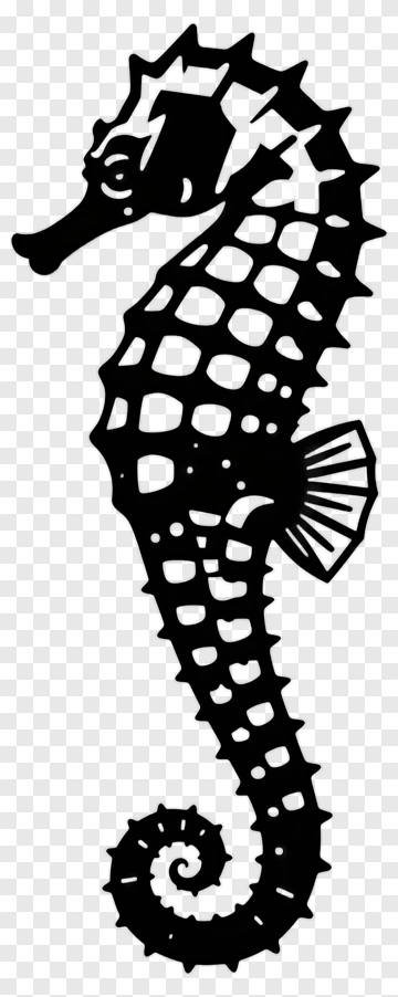 Black Seahorse Silhouette PNG
