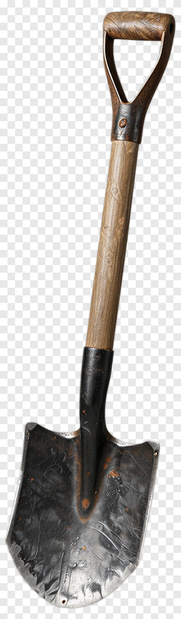 Metal Shovel With Wooden Handle PNG