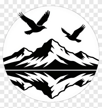 Mountain Landscape With Birds PNG