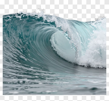 Ocean Wave Curling In Turquoise Water PNG