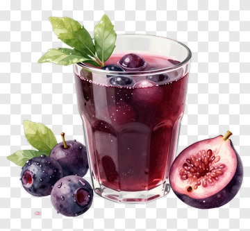 Glass Of Blueberry Juice With Fresh Berries PNG