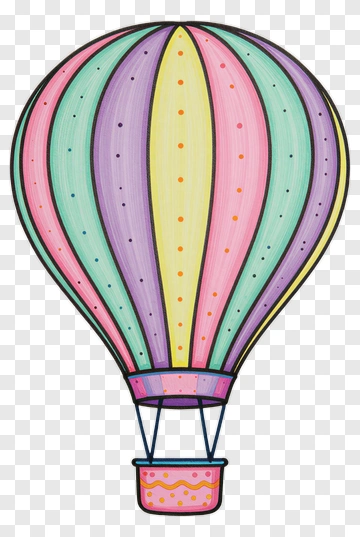 Colorful Hot Air Balloon PNG