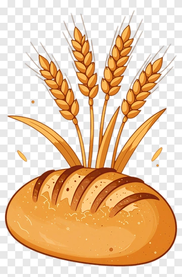 Bread With Wheat Stalks PNG