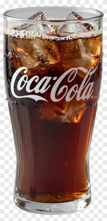 Coca-Cola In A Glass With Ice PNG