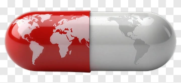 Pill Capsule With World Map Design PNG