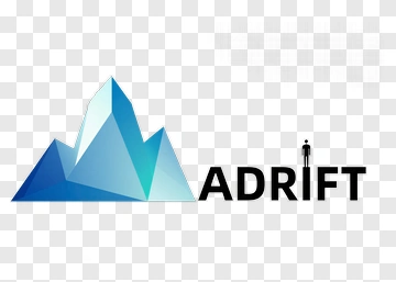 Abstract Mountain Logo With Text 'Adrift' PNG