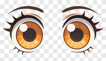 Cartoon Eyes With Brown Irises PNG