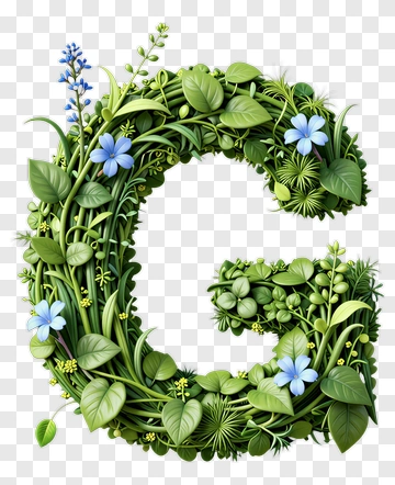 Floral Letter G PNG