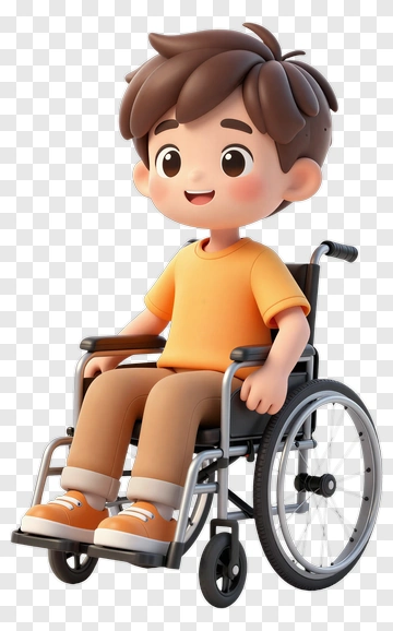 Cartoon Boy In A Wheelchair PNG