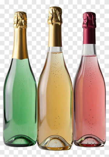 Assorted Bottles Of Sparkling Wine PNG
