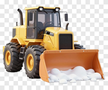 3D Bulldozer With Snow Plow PNG