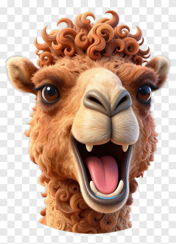 Cartoon Camel With A Happy Expression PNG