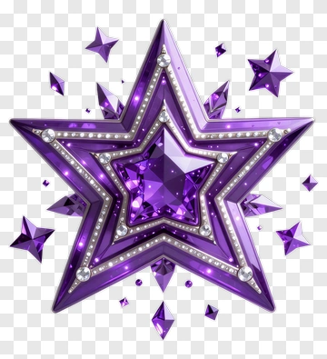 Purple Star With Gemstones PNG