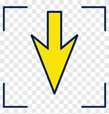 Yellow Downward Arrow With Outline PNG