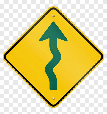 Winding Road Sign PNG